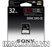 Thẻ nhớ Sony 32GB G Series UHS-II SDHC (Speed Class 10) 300/299 MB/s