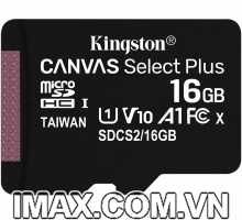 Thẻ nhớ Kingston Micro SDHC 16GB 100MB/s Canvas Select Plus  C10 U1 A1