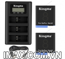 Bộ 2 pin 1 sạc ba Kingma for GoPro Hero 8 Black, Hero 7/6 Action Cameras KIT-GP8-BM043