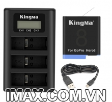 Bộ 1 pin 1 sạc ba Kingma for GoPro Hero 8 Black, Hero 7/6 Action Cameras KIT-GP8-BM043