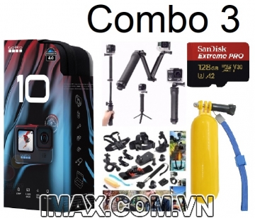 Combo 3: Gopro Hero 10 Black Chính hãng FPT + Quà tặng
