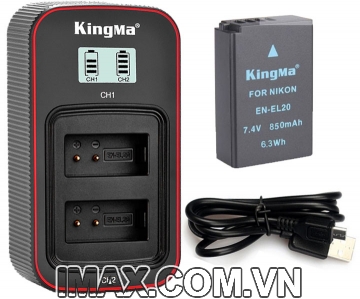 Bộ 1 pin 1 sạc đôi Ver 3 Kingma cho Nikon EN-EL20