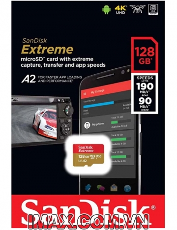 Thẻ nhớ Sandisk MicroSD Extreme 128GB 190/90Mb/s (Bản mới nhất)