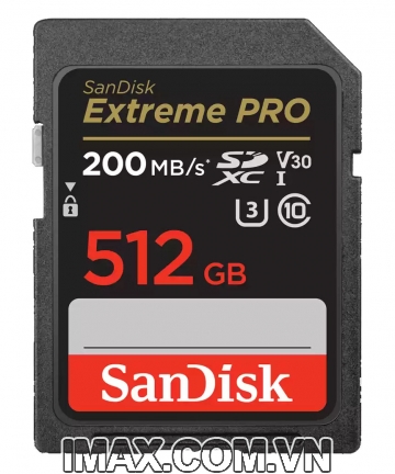 Thẻ nhớ Sandisk SDXC Extreme Pro 512GB 200/140Mb/s