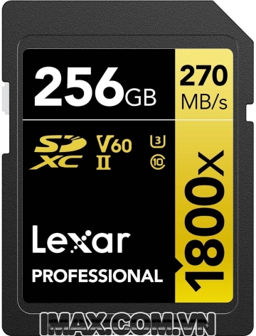 Thẻ nhớ Lexar® Professional 1800x SDXC™ UHS-II Card GOLD 256GB