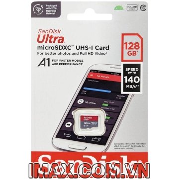 Thẻ nhớ MicroSD 128GB Sandisk Ultra A1 140 MB/s (Bản mới nhất 2023)