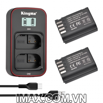 Bộ 2 pin 1 sạc đôi Kingma Ver 3 for Panasonic DMW-BLK22