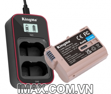 Bộ 1 pin 1 sạc đôi Kingma sạc lại trực tiếp USB-C cho Nikon EN-EL15