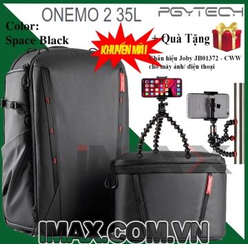 Balo máy ảnh PGYTECH OneMo 2 35L + Túi đeo chéo, Space  Black